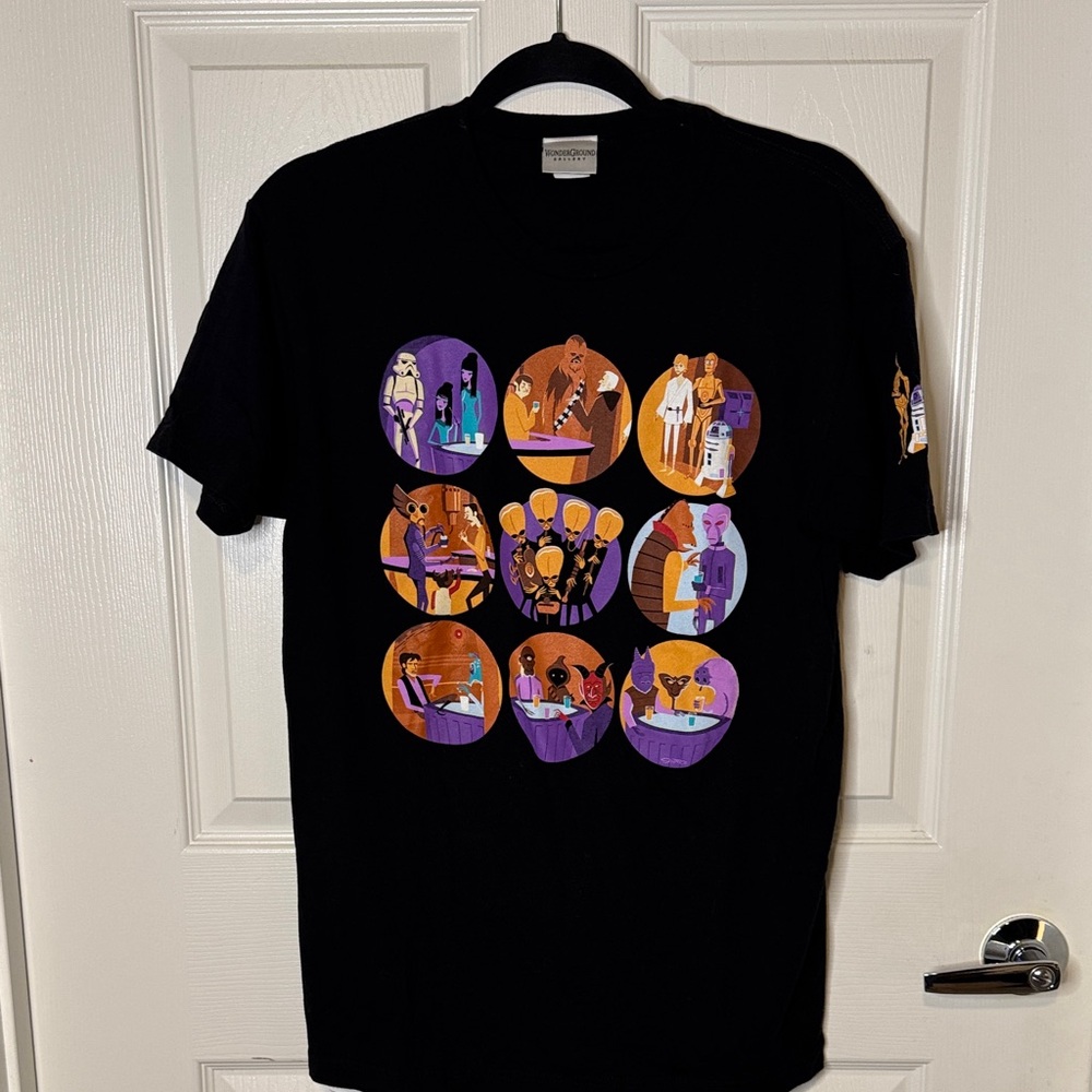 Black Star Wars Graphic Tee with Purple & Orange Art